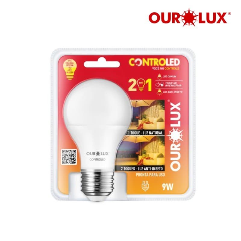 Lâmpada Inteligente Controled 2em1 AntiInseto Luz Fria e Morna