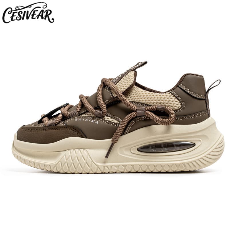 [CESIVEAR] Sapatos Masculinos 2025 Primavera Verão Novos Sapatos Masculinos de Sola Grossa Estilo Pai Tênis Casuais da M