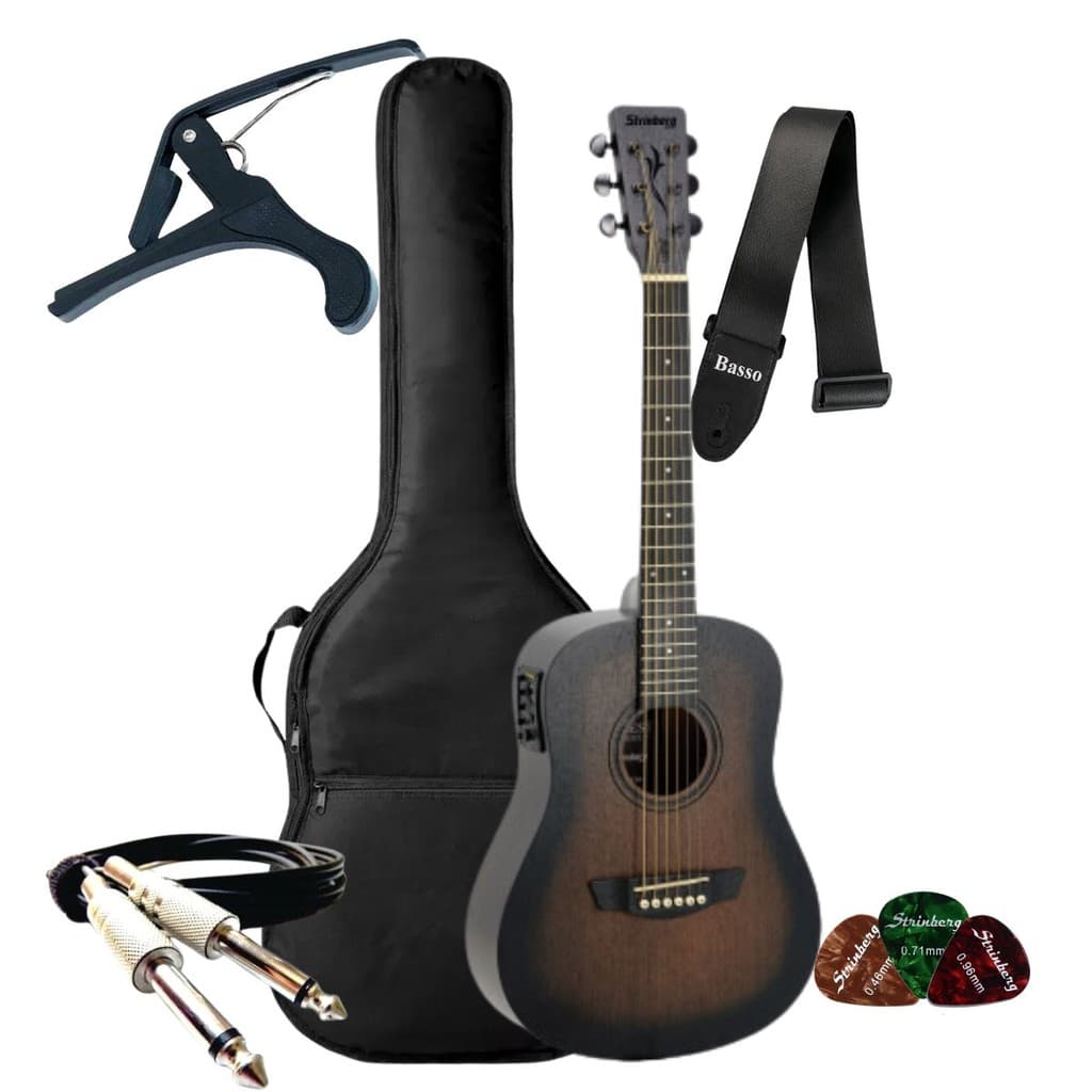 Kit Violão Strinberg Eletrico Fs2b Baby Forest + Acessorios