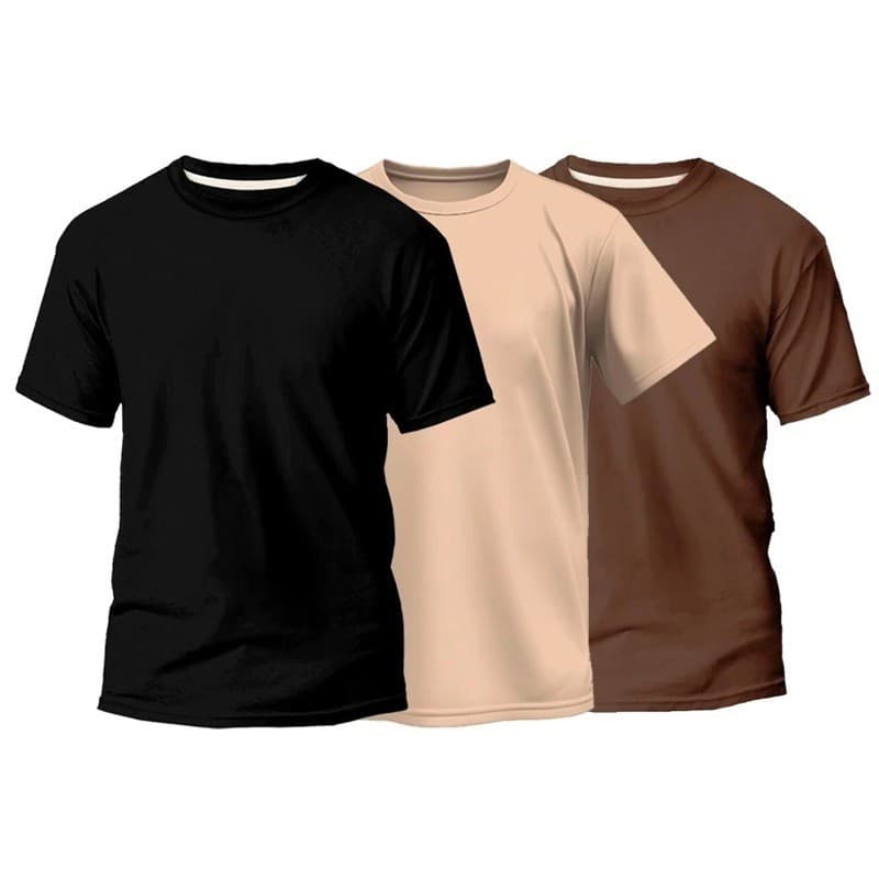 Kit 3 Camisetas Masculina 100% Algodão Básica Lisa Gola Redonda lacamento promoção