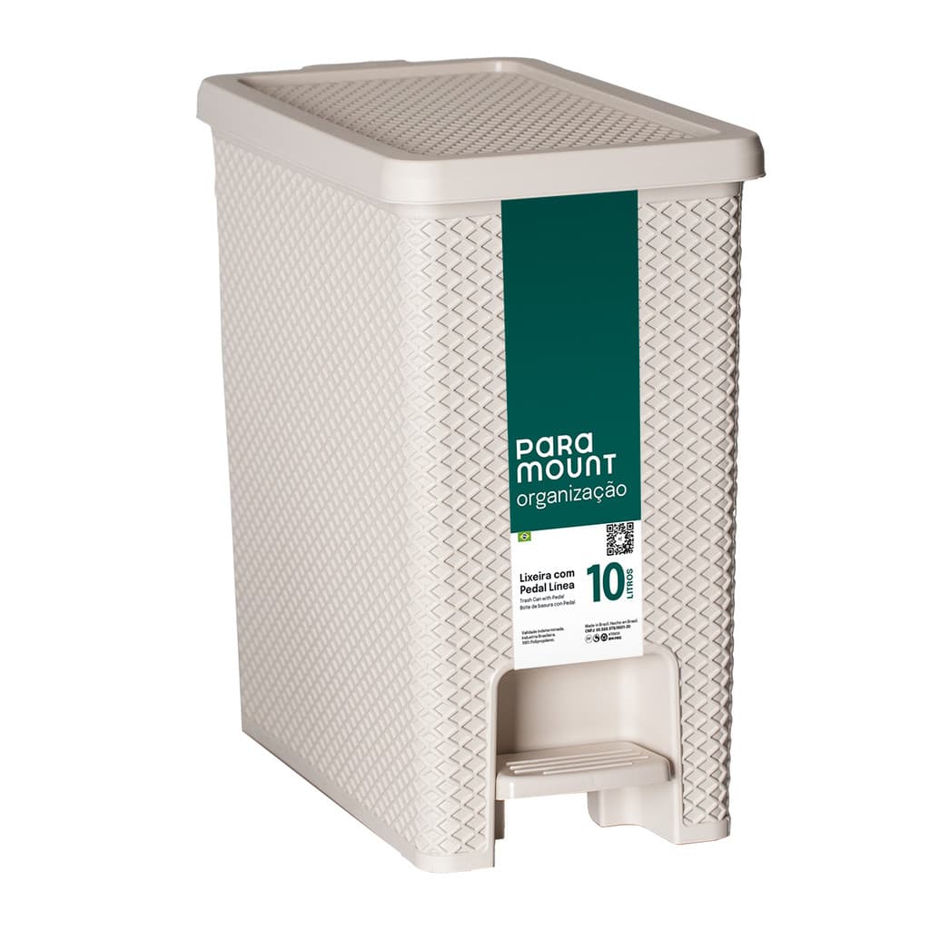 Lixeira com Pedal 10 Litros Creme Linea