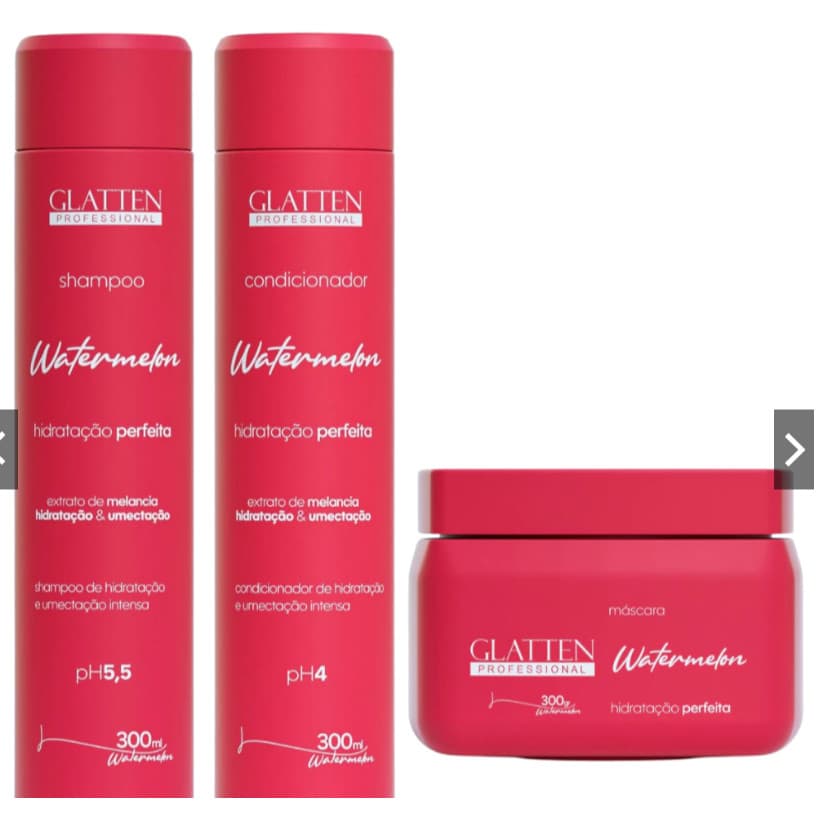 Kit Watermelon Melancia Shampoo/Condicionador/Máscara - Glatten