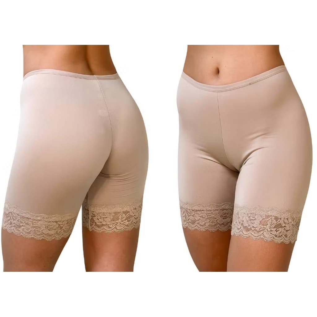 Kit Short Bermuda Anagua Plus Size Segunda Pele Feminino Renda Não Marca Usar De Baixo De Roupas