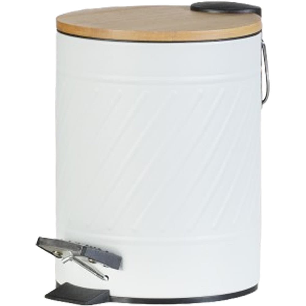 Lixeira Classic Aço Inox Tampa em Bambu 5L 25x20x20cm