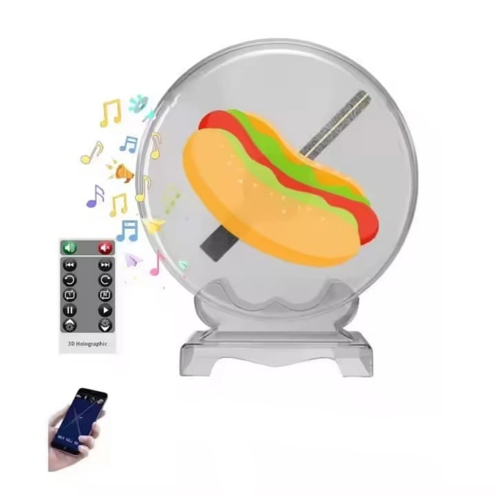 Projetor Holográfico 20x20cm/43x43cm - Tripé Para Holograma 1,50mx37cm Imagens 3D LED Fan e WiFi - Bingo
