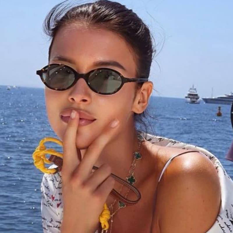 Novos Óculos De Sol Da Moda Para Mulheres , Redondos Retrô Amarelos Feminina