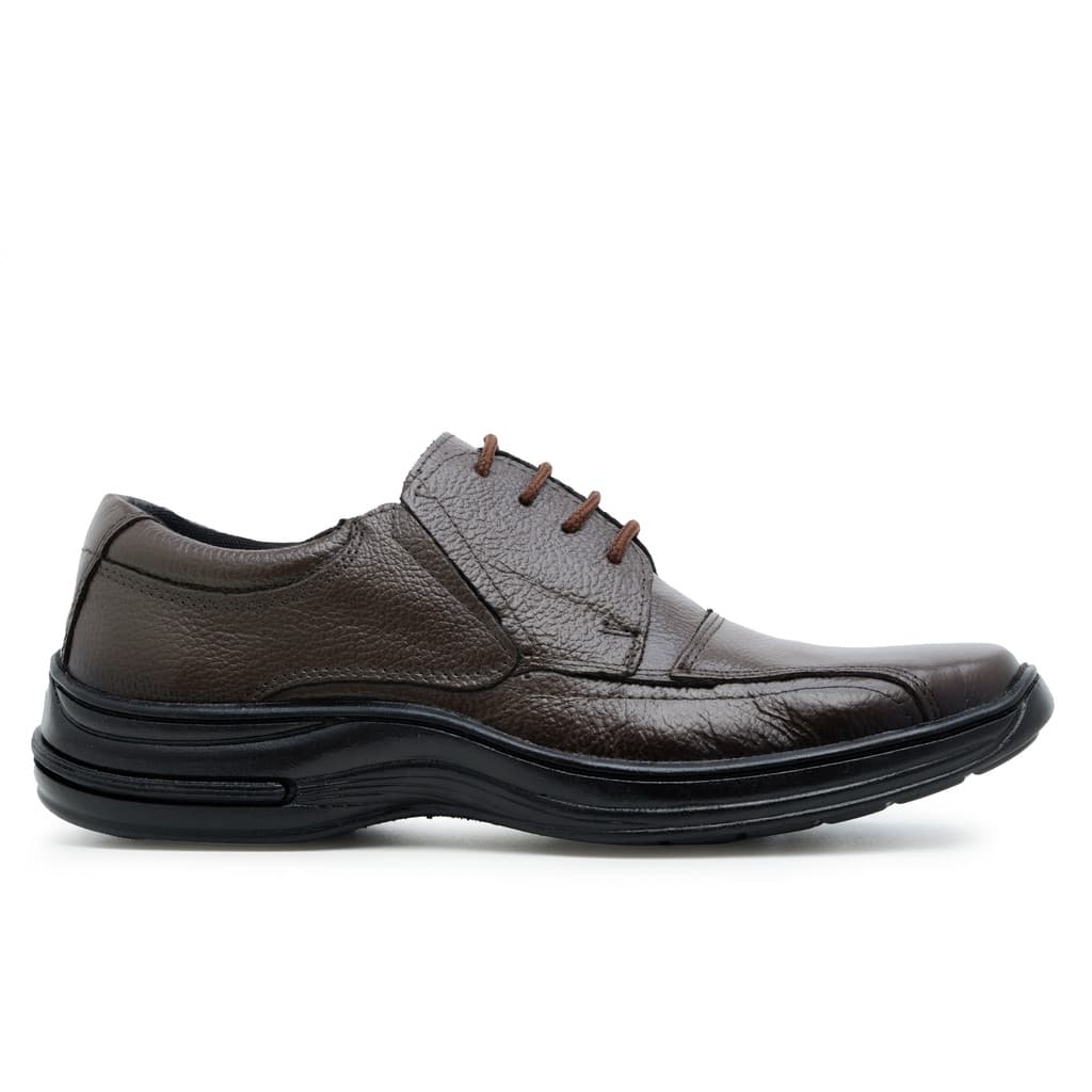 Sapato Masculino Social Bico Quadrado Marrom Elegante para Traje Social Completo