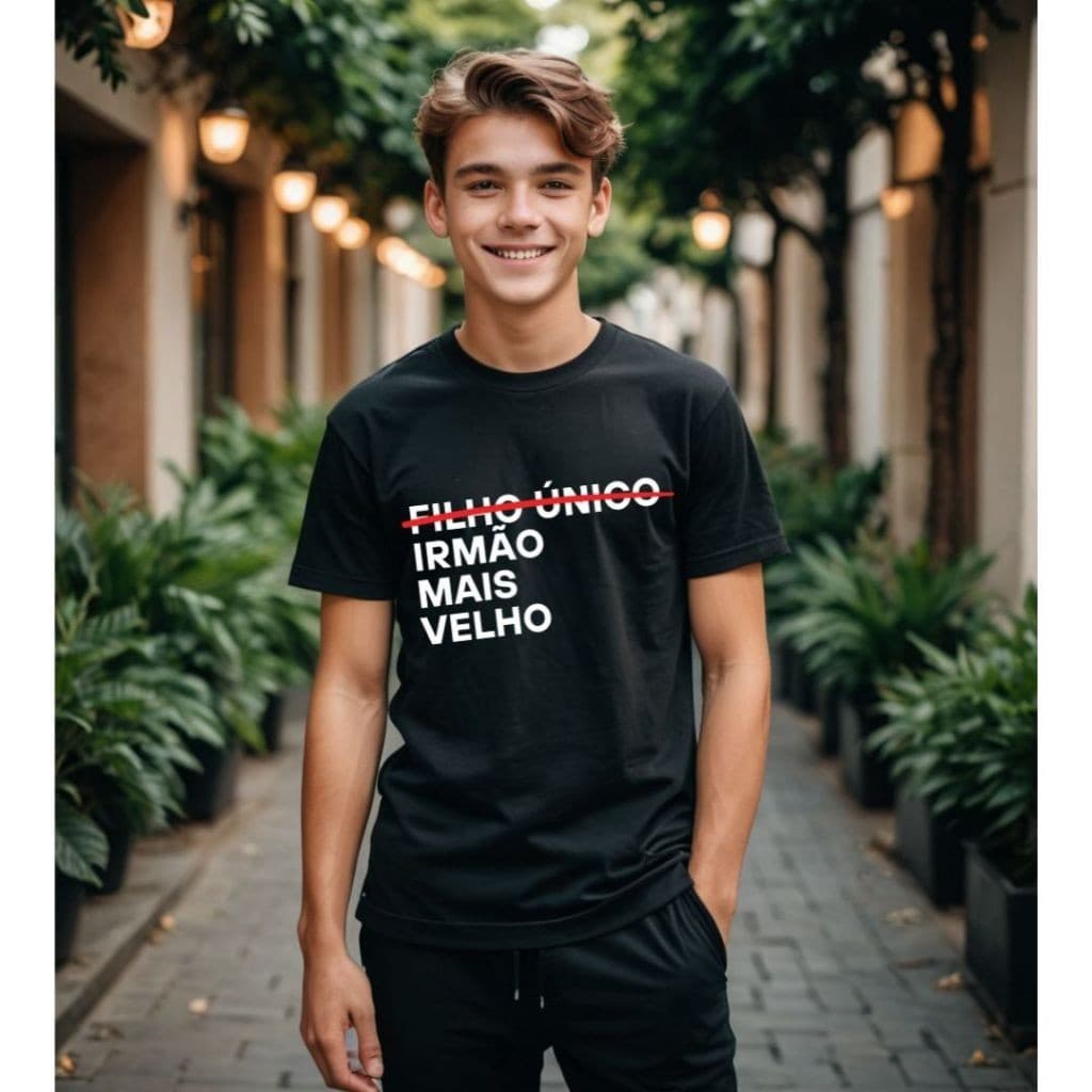 Camiseta Masculina Menino Irmão Mais Velho Ex filho Único Infantil ou Adulto