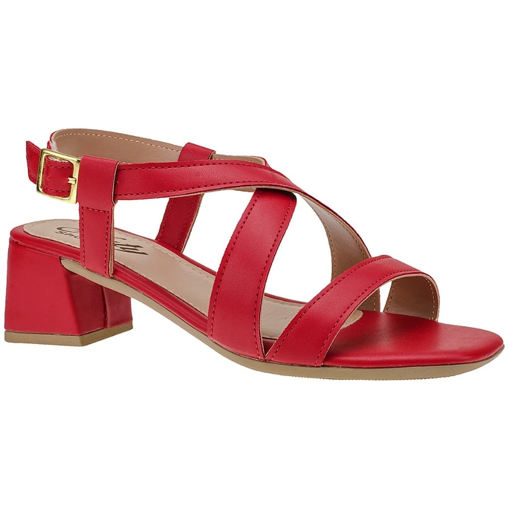 Sandália Feminina Naty Shoes 41,42,43 Salto Médio Grosso 5,0 cm Clássica Social Confortável