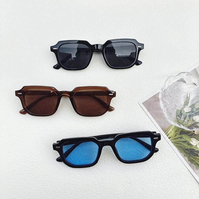 Óculos De Sol Vintage Tartaruga Rebite Hexágono Para Mulheres Homens 2024 Designer Moda Lente Azul Quadrados Com Dobradi