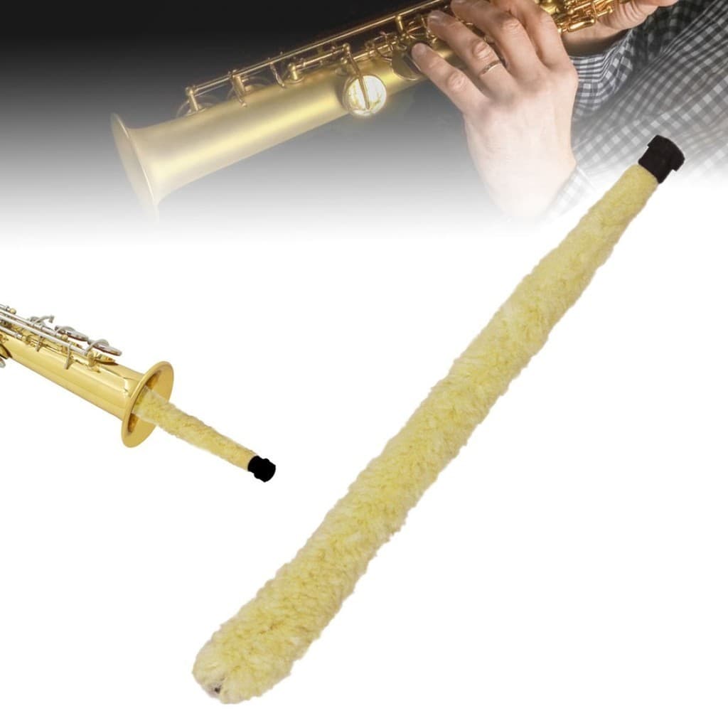 Almofada De Saxofone Soprano De Fibra Macia Amarela Saliva Absorvente De Água Ferramenta De Limpeza Tubo Esfregaço Escova Interno