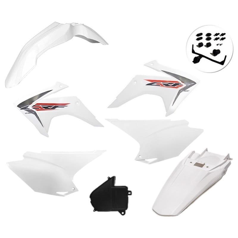 Kit Plástico Crf 230 com Adesivo Amx Branco