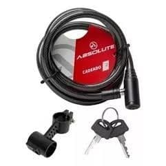 CADEADO 10MX12MM PRETO 2 CHAVES C/SUPORTE ABSOLUTE (PAINEL)