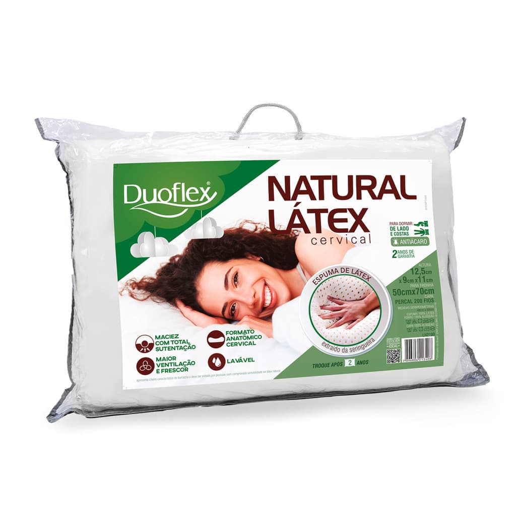 Travesseiro Duoflex Látex Ortopedico Cervical