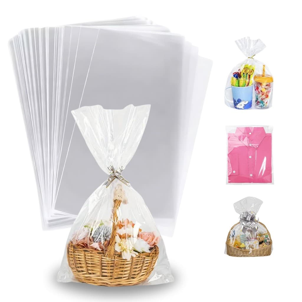 Saco Celofane P/ Presente Transparente 35x45cm Kit 50 Unid.