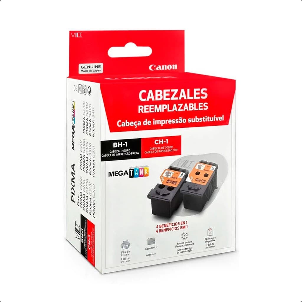 Kit Cabeças Impressão Canon BH-1 CH-1 Preto/Color G3110 G3111 G2110 G2101 G2110 G2111 G4100 G4111 G1110 0692C005AA