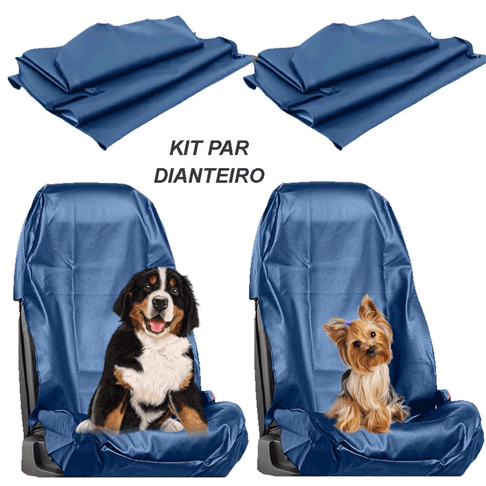 Kit do Par Conjunto Dianteiro de Capas AZUL Protetor Carro Banco banco dianteiros Frente Oficina Mecânico Pet Corino impermeável