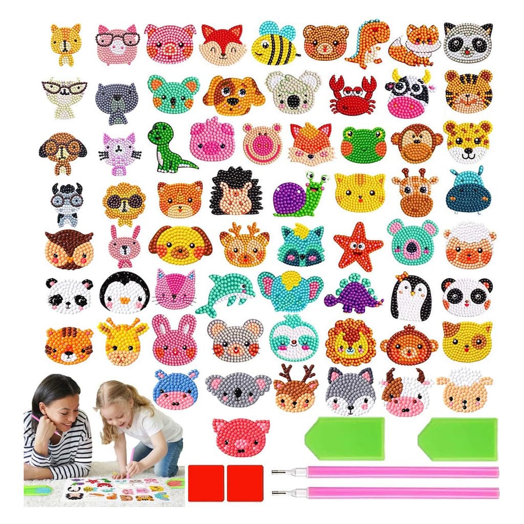 Kit 65 Adesivos De Pintura Com Diamantes P/crianças Infantil