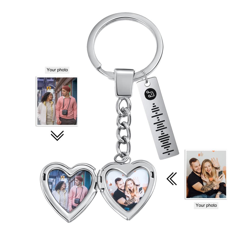 Chaveiro Com Foto Personalizado Para Casal , Spotify De Aço Inoxidável , Presente Namorado
