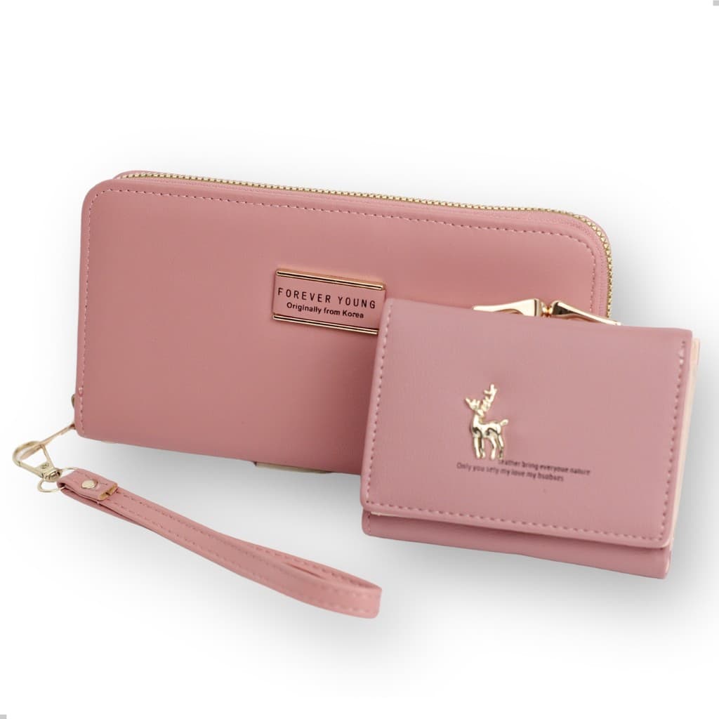 2 Peças Kit Carteiras Feminina Portátil Viagem Passeio Alça