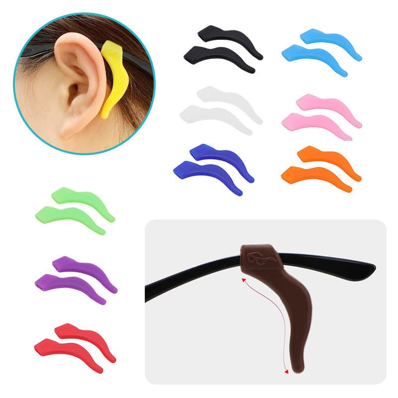 1 Par Trava Gancho Silicone Suporte Hastes Óculos Arco G