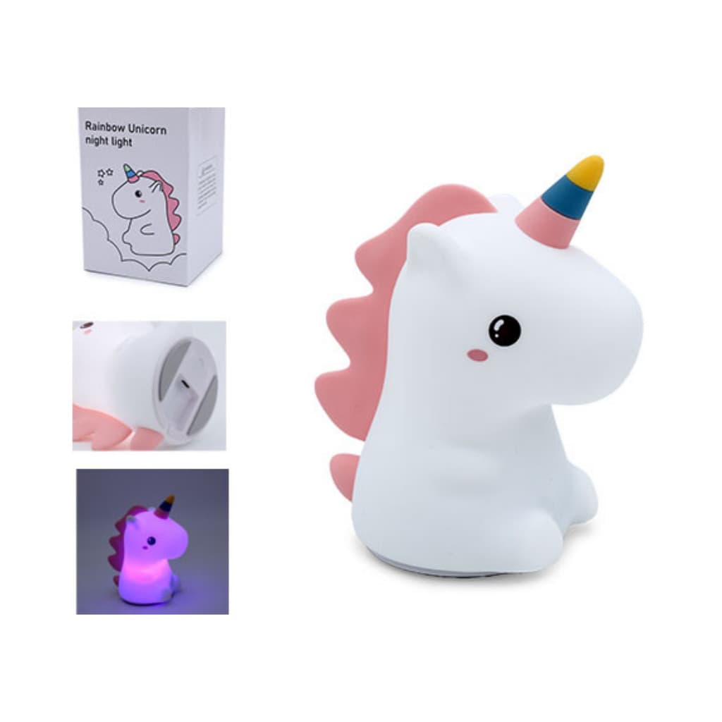 Luminária Abajur Unicórnio Muda a Cor Recarregável USB