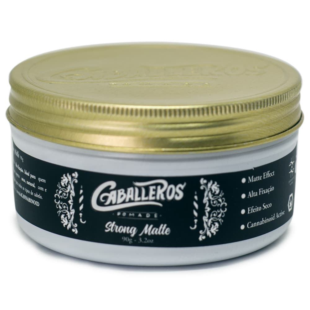 Pomada Strong Matte Caballeros Fixação Forte Efeito Seco Longa Duração 90g