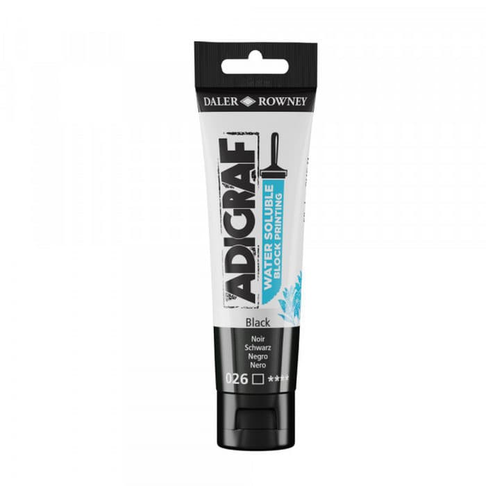 Tinta Gravura Daler Rowney Adigraf WSBP 59ml Preta Para Xilogravura Linóleo Base Água Original