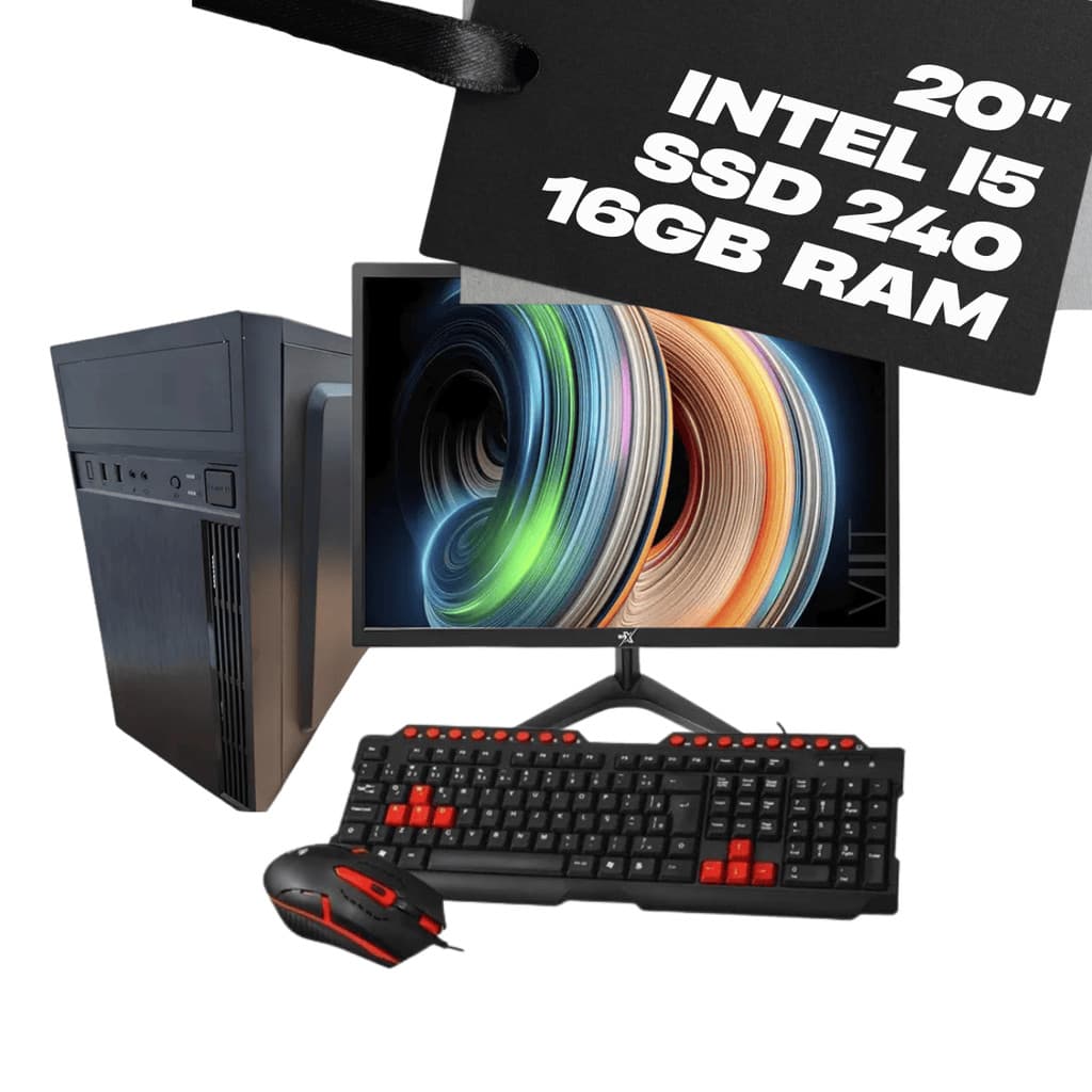 Computador Intel I5 + 240gb Ssd + 16gb Ram + Monitor 20