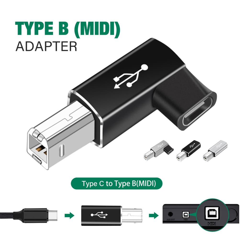 Adaptador De Controlador MIDI Tipo Cto USB-B Para Uso Em Instrumentos Eletrônicos , Impressoras E scanners