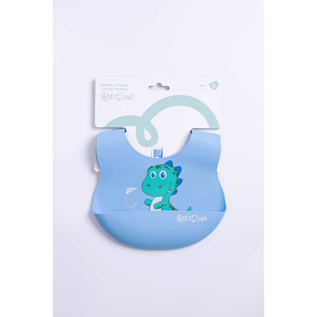 Babador Silicone Petit Pia com Cata-Migalhas – Ajustável, Seguro e Prático