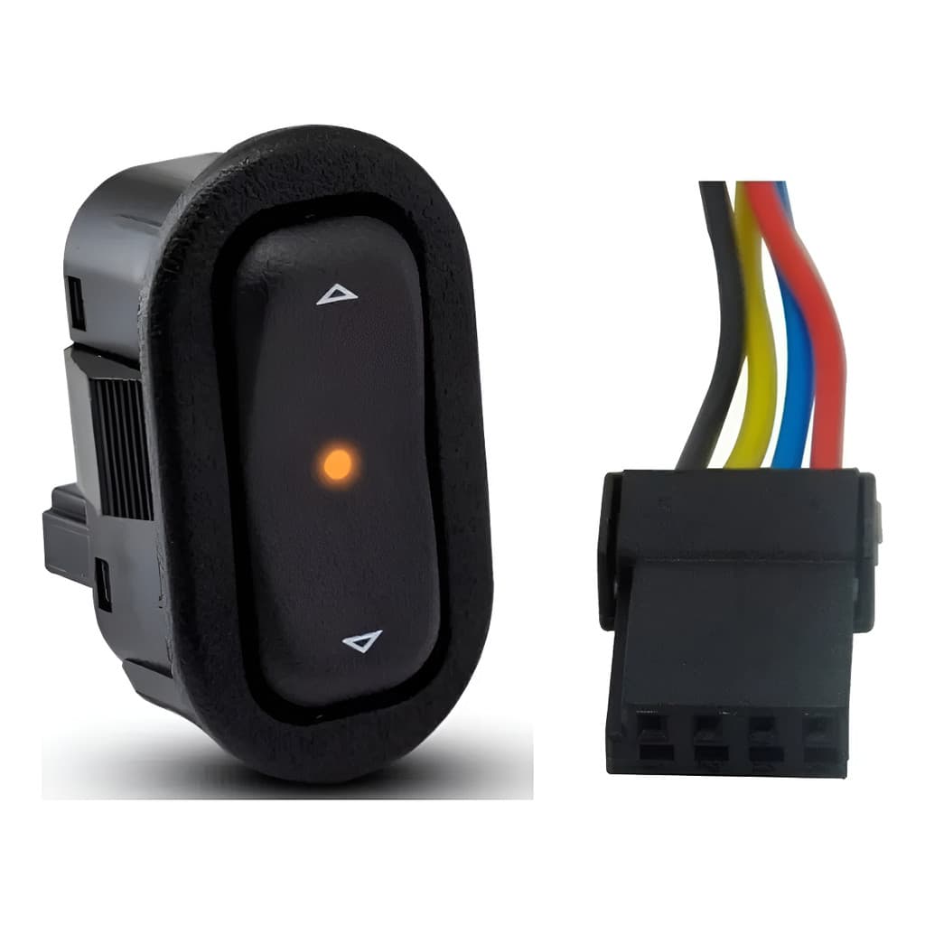 Plug Conector + Botão Vidro Eletrico Celta Prisma Simples