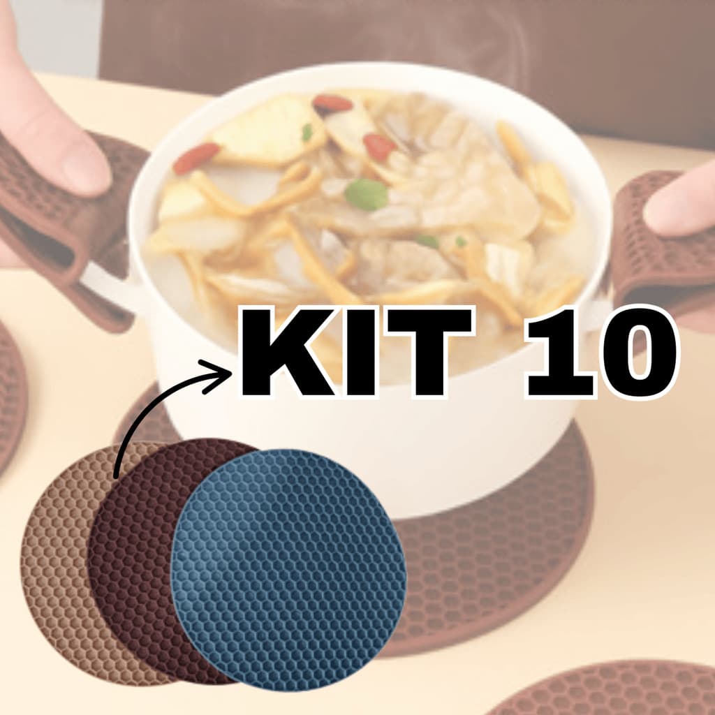 KIT 10 Descanso De Panela Silicone