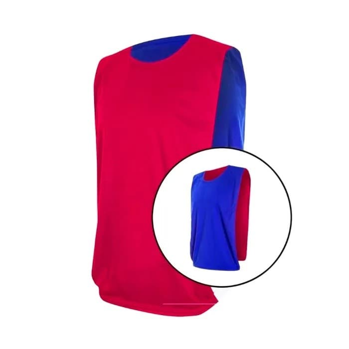 Kit com 20 Coletes Esportivos Dupla Face TRB Vermelho e Azul