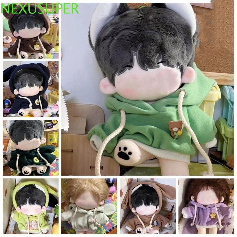 NEXUSUPER Mini Roupas Feitas À Mão Com Capuz , Fofas Para Bonecas De Algodão De 20 Cm , Moletom