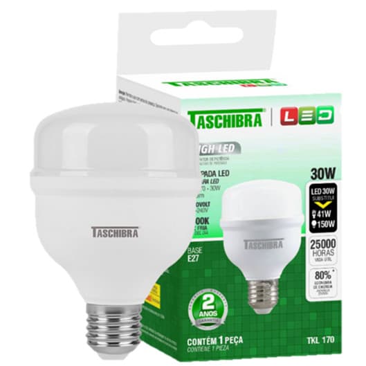 Kit 2 a 10 Lampada Led Bulbo 30W Branco Neutro 4000K Alta Potencia