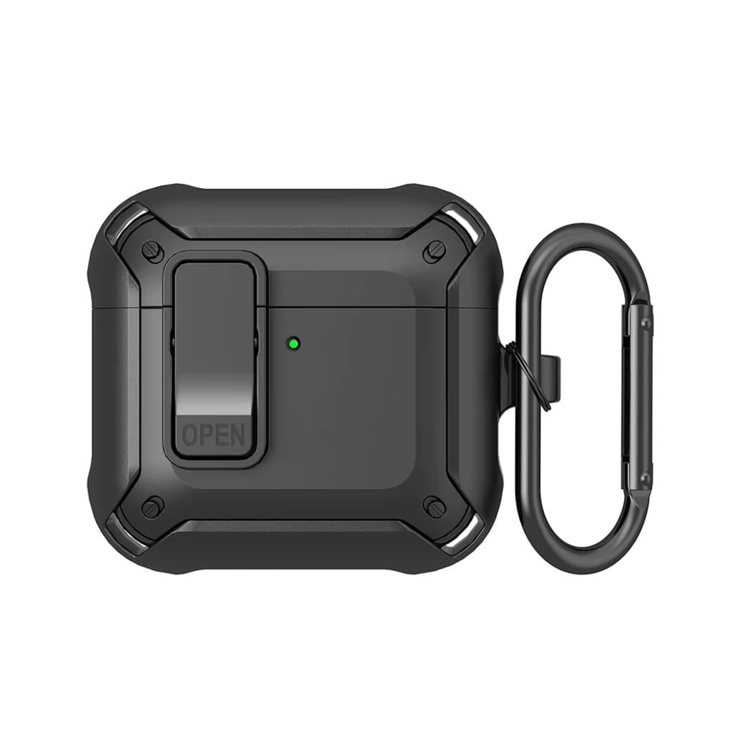 Capa Protetora Nerdcase para AirPods 4, Silicone Resistente, Preto