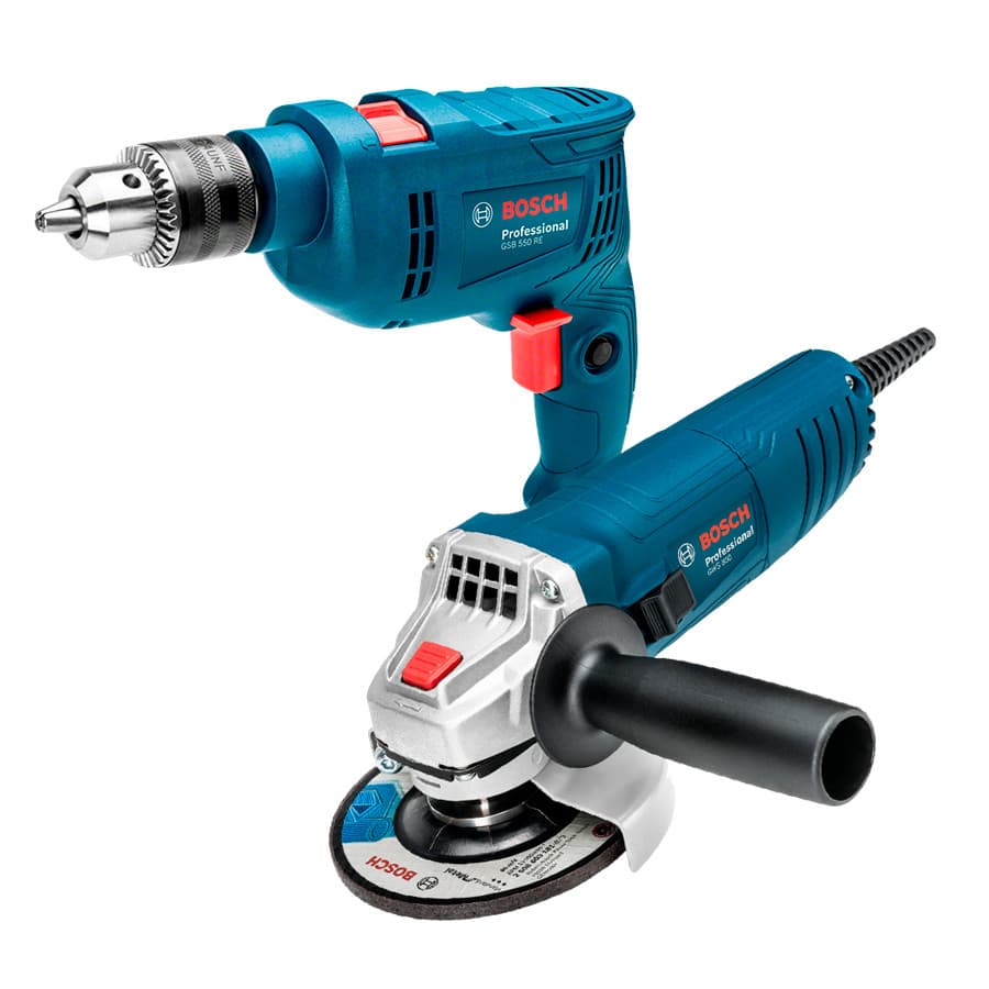 Combo Furadeira de Impacto 12" GSB 550 RE com Esmerilhadeira 4.12" GWS 850 Bosch (220V)