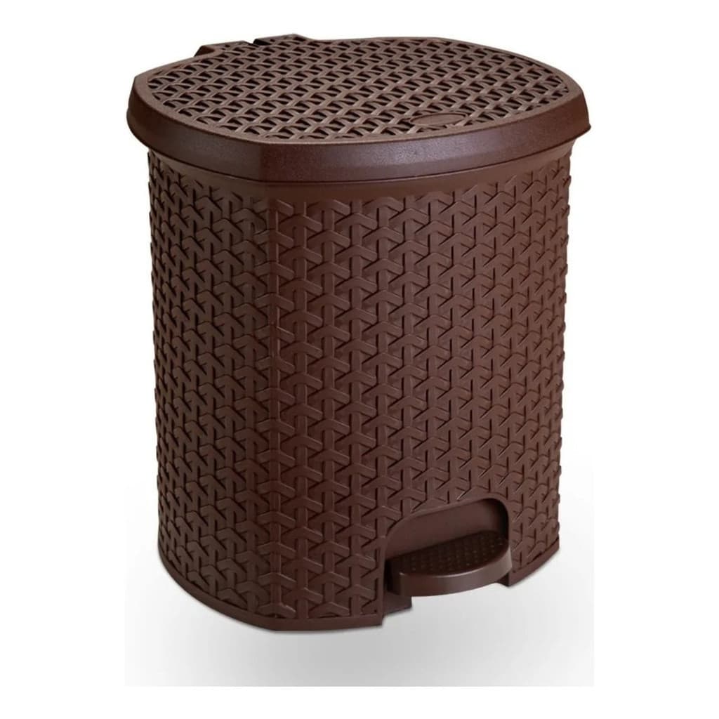 Lixeira Pedal Rattan 6 Lts Cozinha Banheiro Escritorio Café