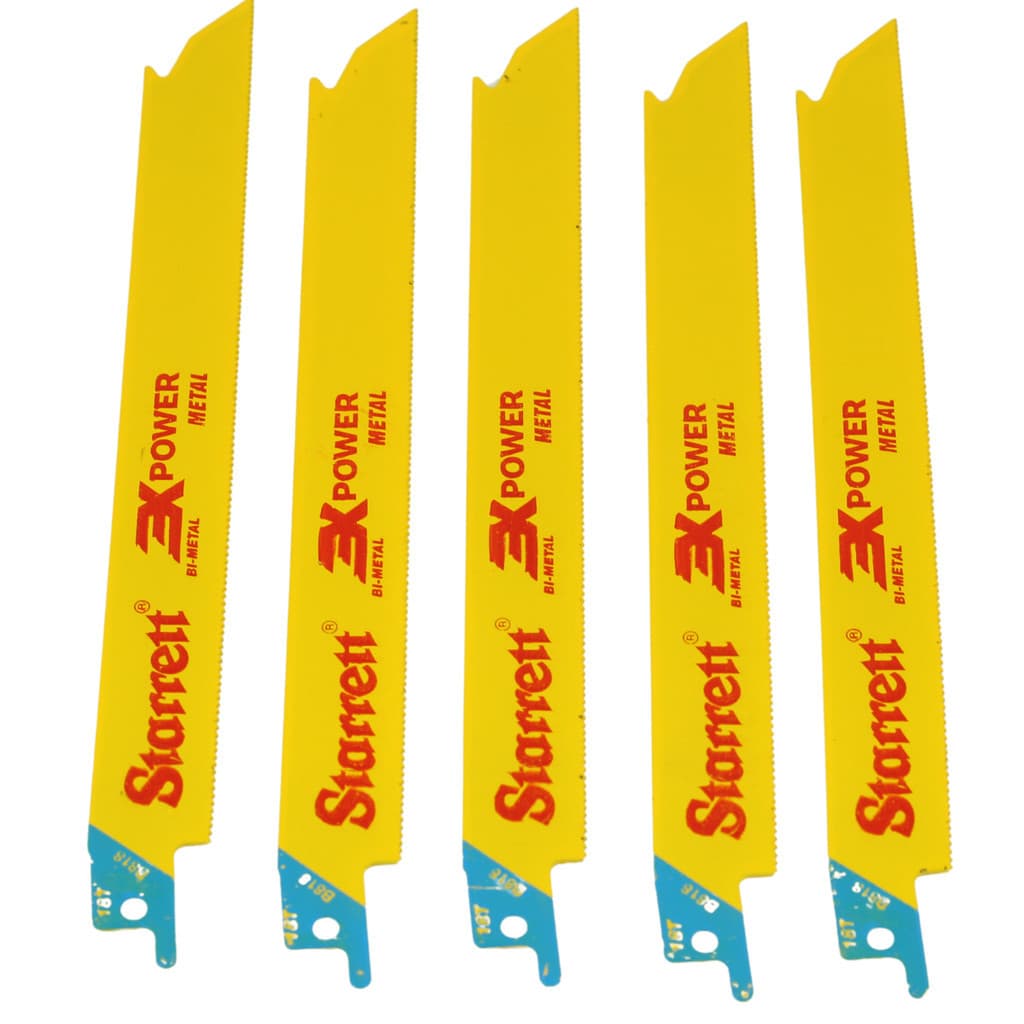 Kit 5 Lâminas Serra Sabre Starrett Corte Metal 23cm 18d B818 Profissional