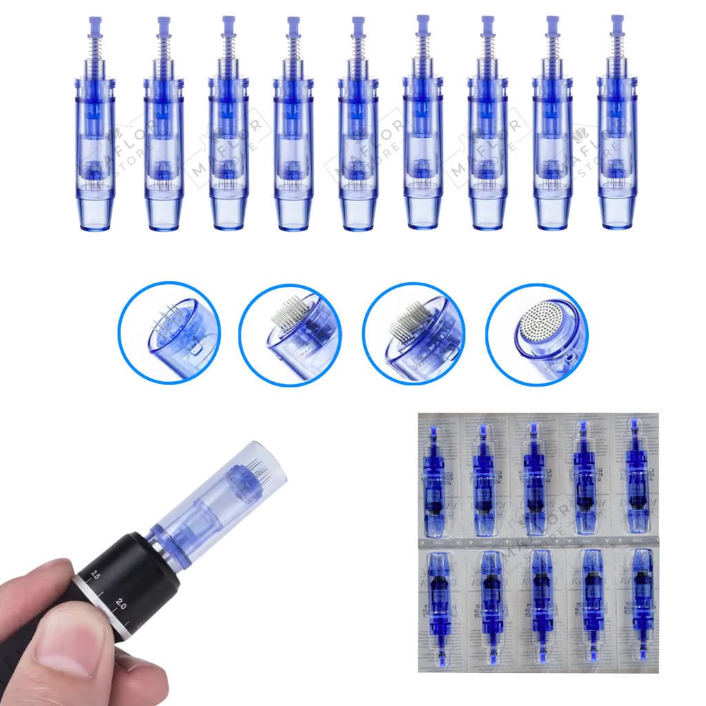 Kit 10 Cartuchos Nano Derma Pen com Anvisa Ponteira Agulha para Microagulhamento Dermapen Dr Pen N2 MyM M7 M5 A6 A1