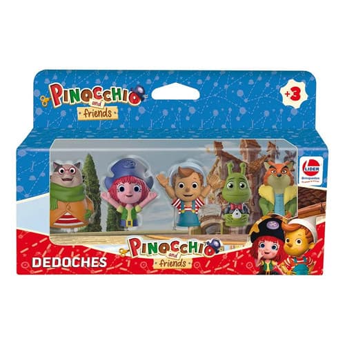 Dedoche Pinocchio E Seus Amigos 5 Peças - Líder Brinquedos