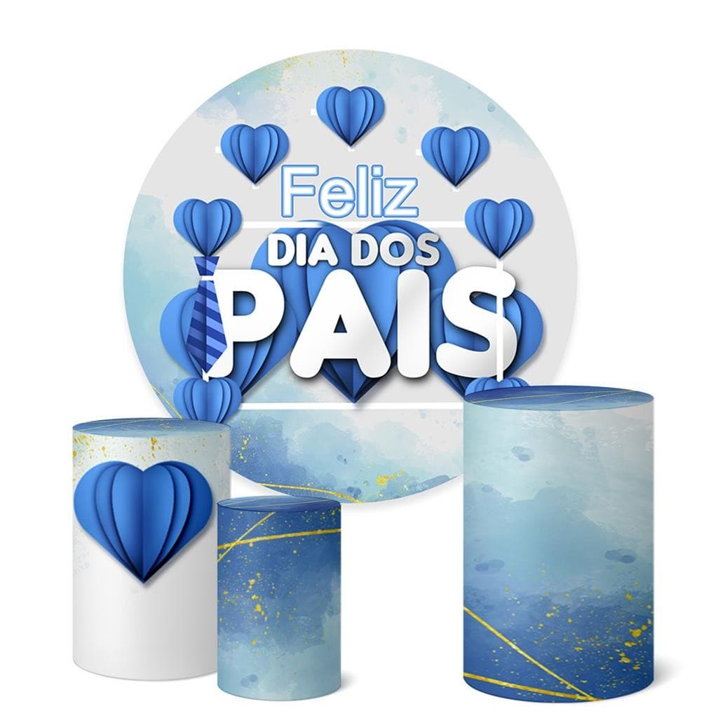 Trio Capas Cilindro + Painel Redondo 1,50m Dia Dos Pais