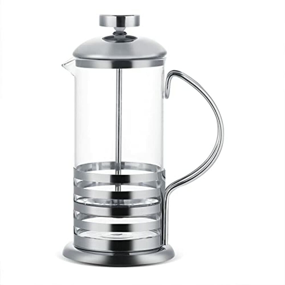 PRENSA FRANCESA INOX 1 LITRO PARA CAFÉ EXPRESSO COM BULE E CREMEIRA