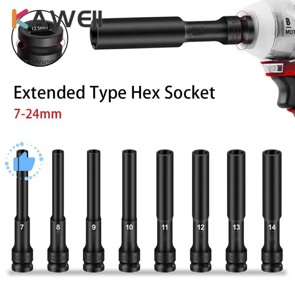 KAWEII 1 Unidade De Soquete De Chave De Impacto , Padrão Hexagonal Elétrica Tipo Estendido Sextavado De 1/2 Polegadas