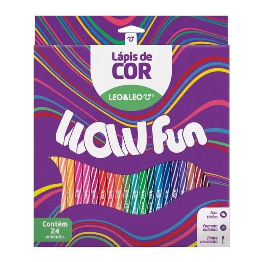 Lapis De Cor Wow Caixa C/ 24 Cores Redondo