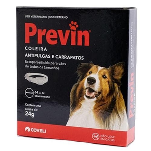 Coleira Antipulgas e Carrapatos Previn 64cm para Cães - Unico