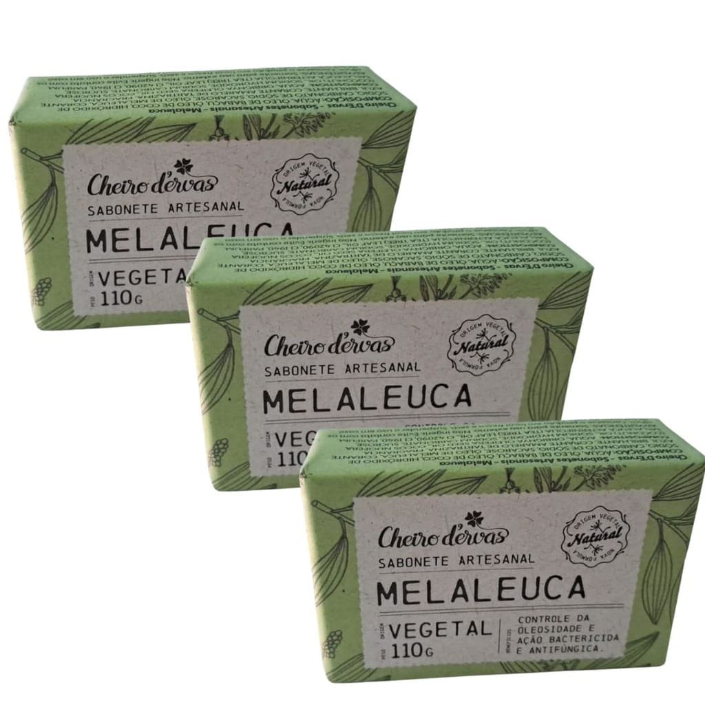 Kit 3 Sabonete artesanal Melaleuca Cheiro de Ervas 110g - 100% vegetal