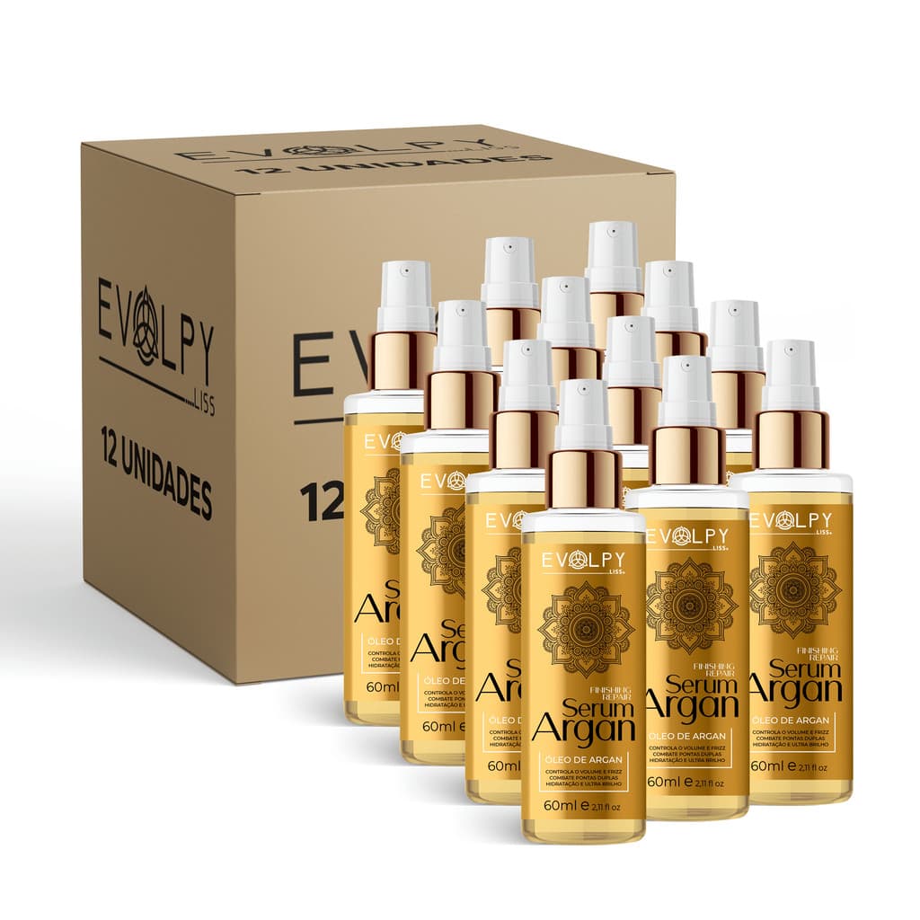 PACK 12 UN - SÉRUM DE ARGAN 60ML - EVOLPY LISS