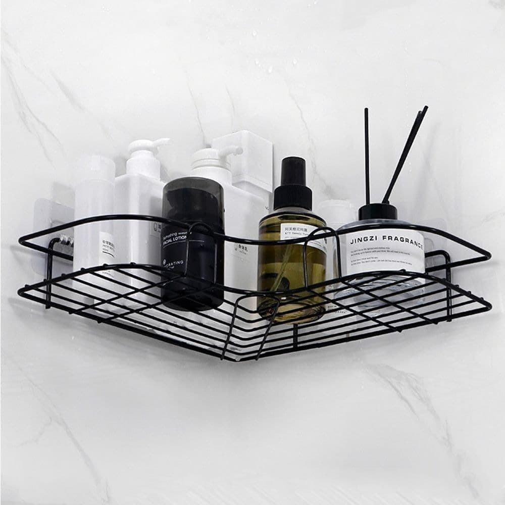 Prateleira Suporte Porta Shampoo Produto Higiene Tempero Banheiro Canto 2 Peças Rack Lado Pendura